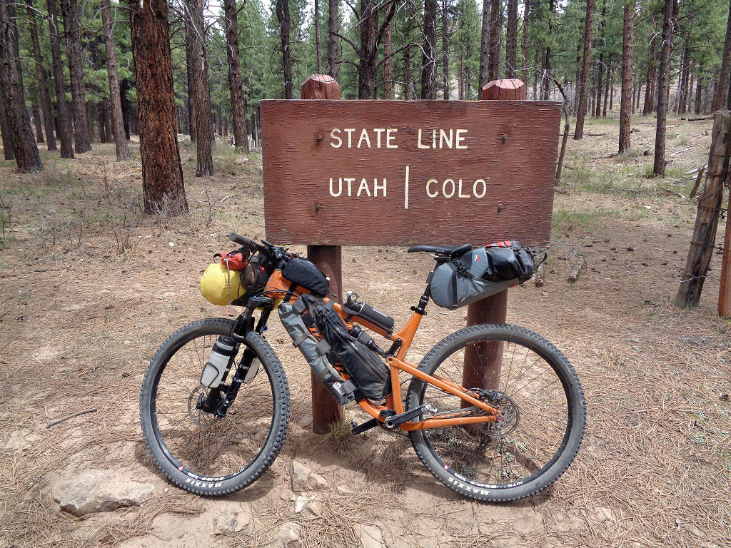 Mountain Bike at teh State line between Utah and Colorado