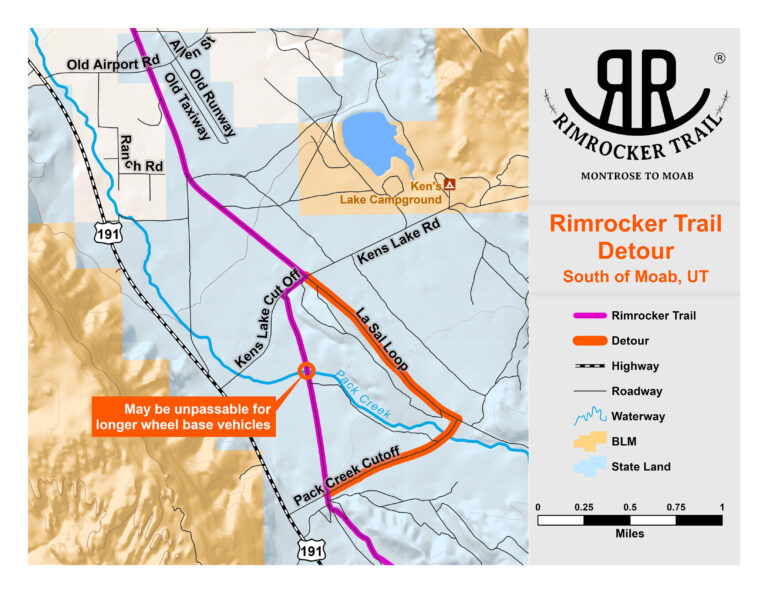 Rimrocker Trail Detour on UT Side