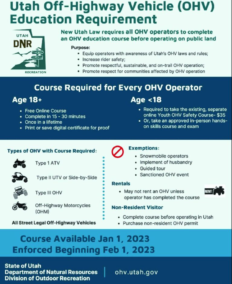 Utah OHV Education requirement