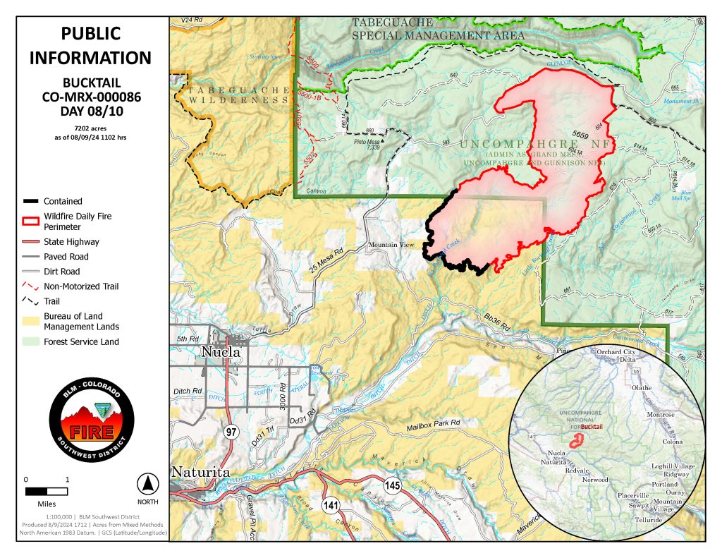 Map Showing the Bucktail Fire as of 81024