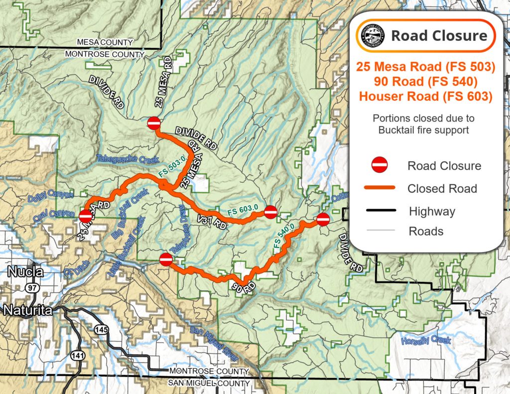 Map of Houser Road and Old Highway 90 Road Closure